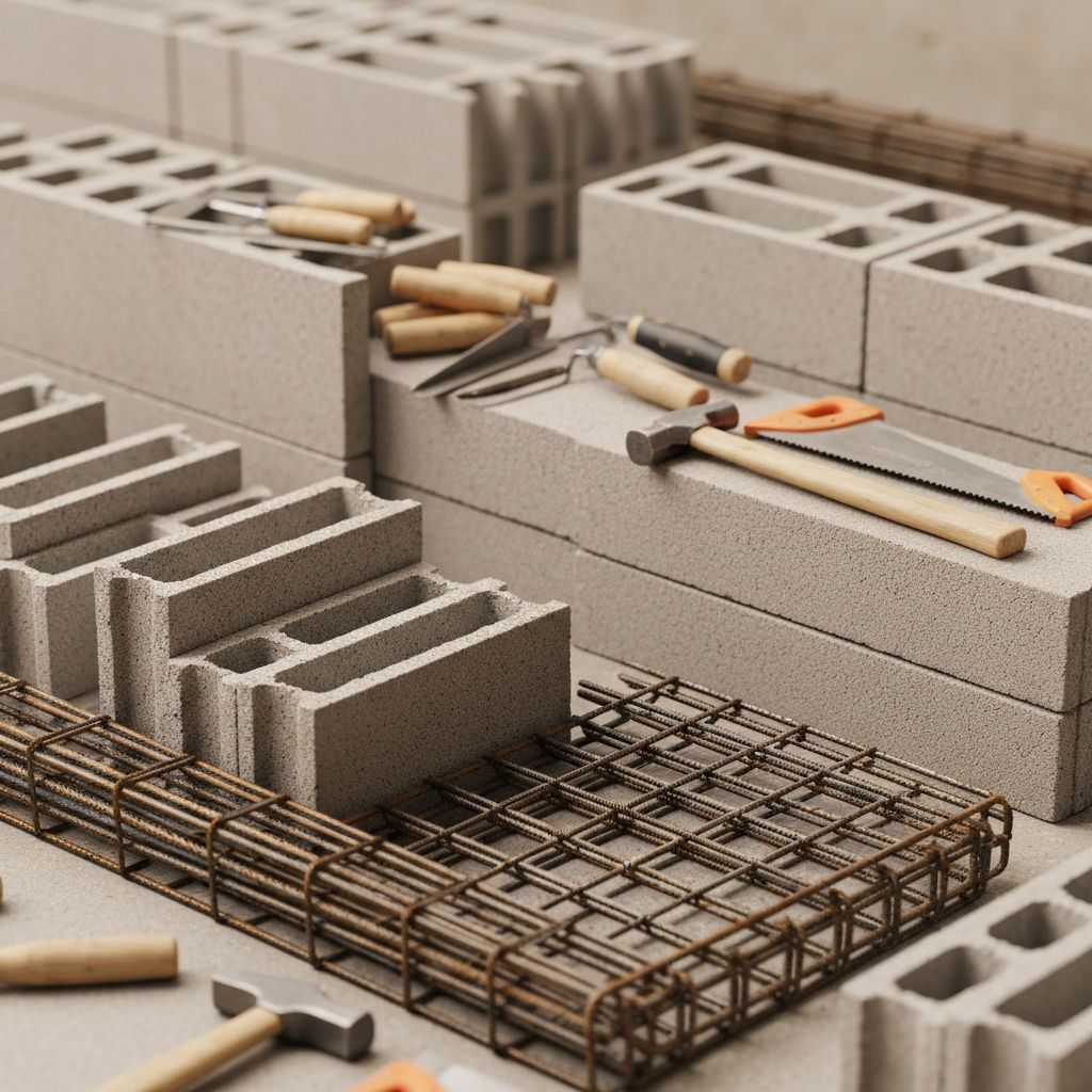 Construction materials and tools representing Ginsan Construction's quality approach